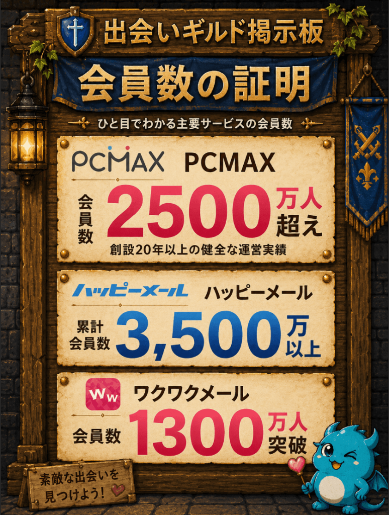 出会い系サイト会員数