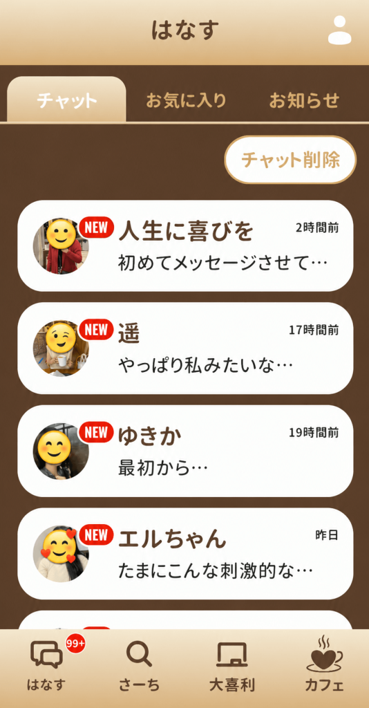 ひだまりカフェ デフォルトプロフィールで100件超えのメッセージが届いた一覧