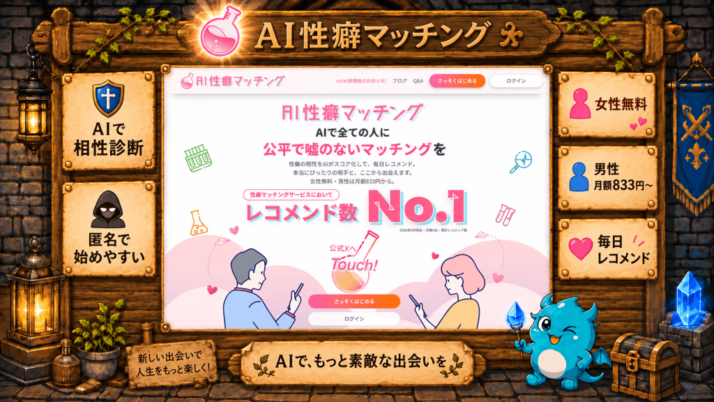 AI性癖マッチング公式画面