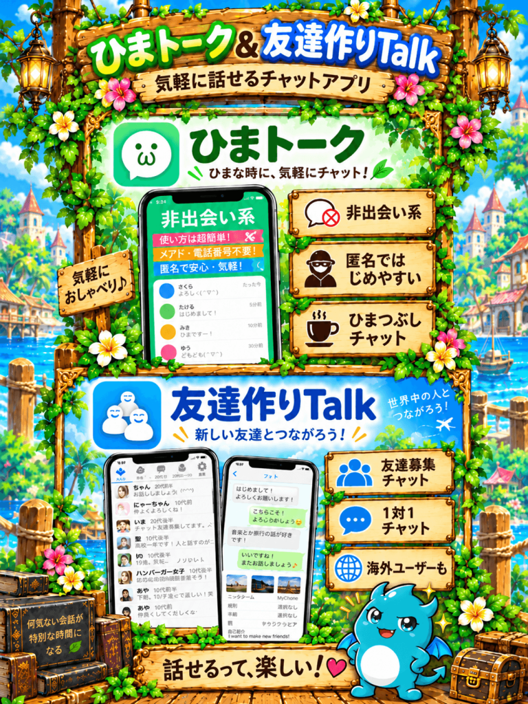 友達作りTalk・ひまトークは会える？無料で話せるが、会うための利用は禁止されている